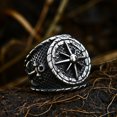 thumbnail image 4 of Vintage Compass Titanium Steel Ring Unisex Retro Boat Anchor Design For Men US Ring Sizes 7 8 9 10 11 12 13 US, 4 of 6
