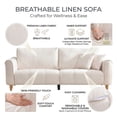 thumbnail image 4 of 87.2 inch Mid-Century Modern 3-Seater Linen Fabric Couch with Vertical Channel Tufting and 2 Pillows,Beige, 4 of 16