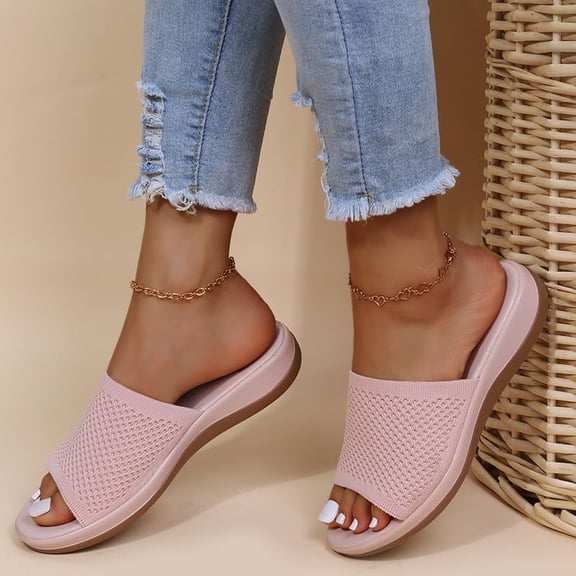 YOUYEDIAN Orthopedic Casual Sandals for Women Slip on Non Slip Arch Support Flat Wedge Sandals Breathable Orthopedic Slippers 2026 New Vacation Beach Foam Shoes