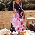 thumbnail image 2 of Ink Pink Flowers Sleeveless Dress Dresses Summer Elegant Dresses for Women Long Dress, 2 of 5