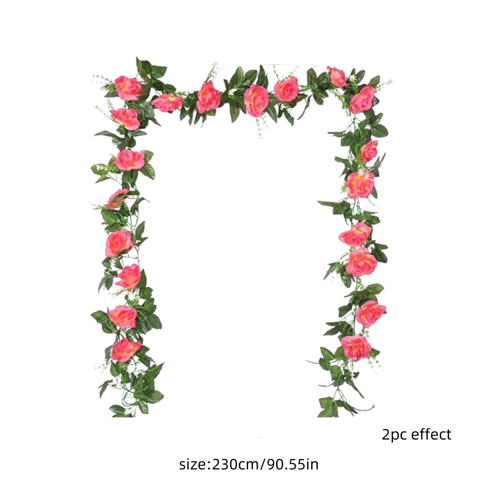 JilgTeok 3 Packs 2pcs 90.55in Artificial Rose Vine Flowers Plants Simulation 10 Heads Rose Vines for Mother's Day Wedding Scene Party Wall Hanging Mantel Tabletop Decoration
