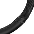 thumbnail image 5 of Motor Trend Black & White Steering Wheel Cover for Car SUV Van & Truck - Dotted Comfort Polyester Grip on Stitched Synthetic Leather (Standard Size 15 Inch), 5 of 10