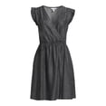 thumbnail image 5 of Time and Tru Women's Surplus Flutter Sleeve Mini Dress, 5 of 5