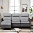 thumbnail image 3 of Walsunny 78” L Shaped Sofa Couch, 3-Seat Sectional Couch with Reversible Ottoman, Modern Fabric Sofa with Side Storage Bag, 3 of 7