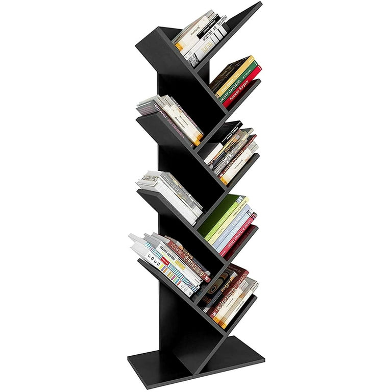 Tree Bookshelf, Bookcase 9 Tier Free Standing Wood Book Rack