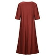 thumbnail image 4 of SMihono Robe Maxi Bohème d'Été pour Femmes Grande Taille Mode Décontractée Été Col en V Patchwork à Carreaux Imprimé Robe Manches Courtes Robe Longue de Plage, 4 of 8