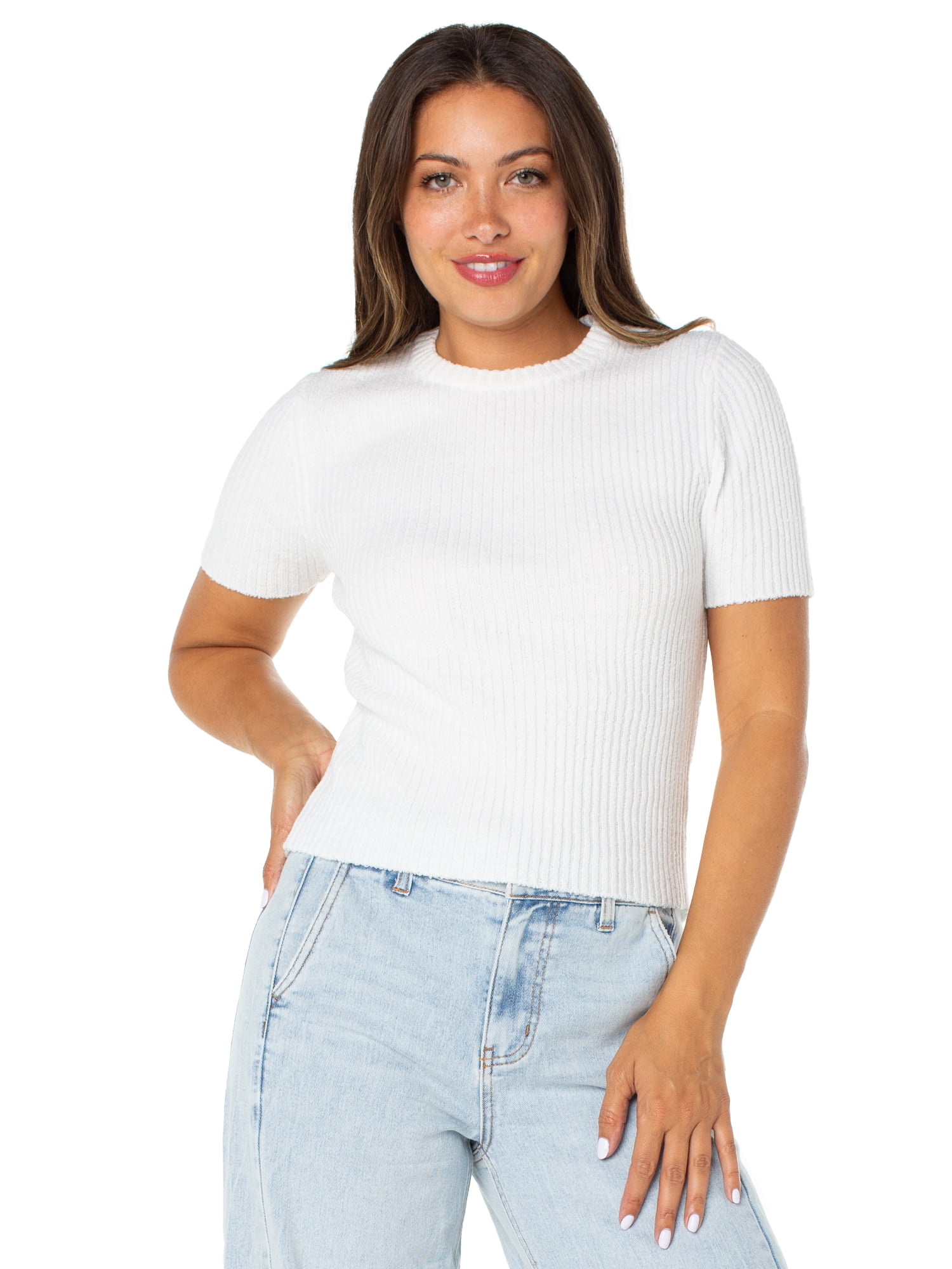 Celebrity Pink Women's Short Sleeve Pullover Sweater, Sizes XS-XXXL