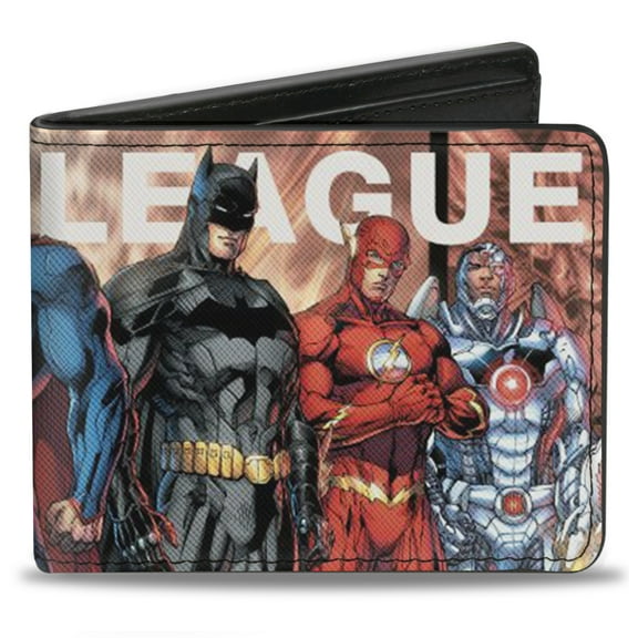 DC Comics Wallet, Bifold, The New 52 Justice League Issue 1 and 7 Variant Covers, Vegan Leather