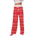 thumbnail image 1 of Pantalones de pijama navideños para mujer Pantalones de cintura alta con estampado de cordón Pantalo Abanopi Extragrande, 1 of 7