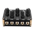 thumbnail image 2 of 4 Way Line Mixer, Black Portable Mini Stereo 4 Channel Line Mixer Professional Plug And Play  For Mixing Instrument, 2 of 8