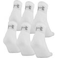 thumbnail image 2 of Under Armour WHITE Training Cotton Quarter Socks 6Pairs, US Men 8-12 /Women 9-12, 2 of 4