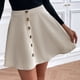 thumbnail image 2 of TaTaai Women High Waist Solid Color Corduroy Button Front Skirt Relaxed Fit Warm Soft Fabric Machine Washable No Fading Versatile Daily Office Casual Wear Skirt Gift, 2 of 8
