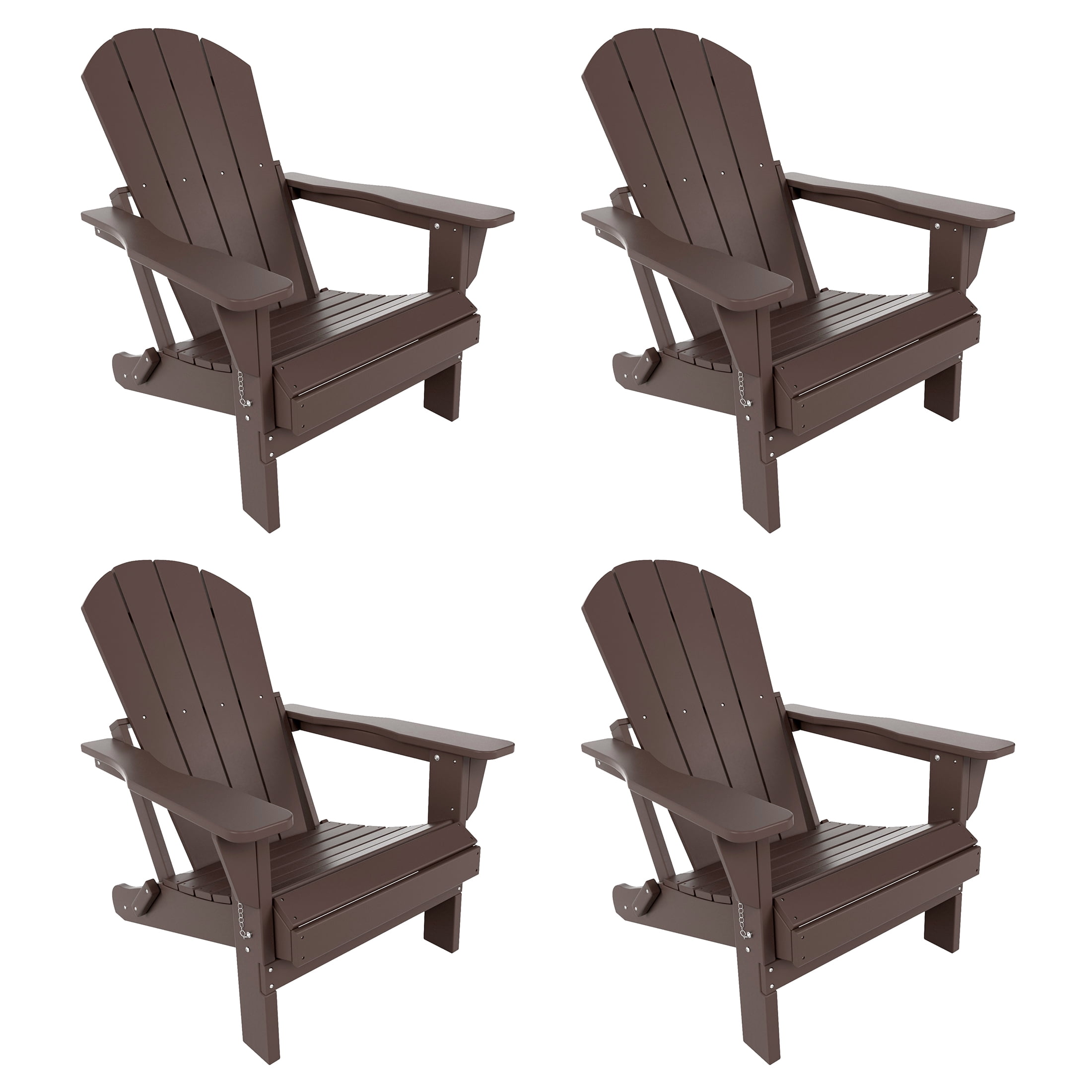 Paradise Outdoor Folding Poly Adirondack Chair (Set of 4)