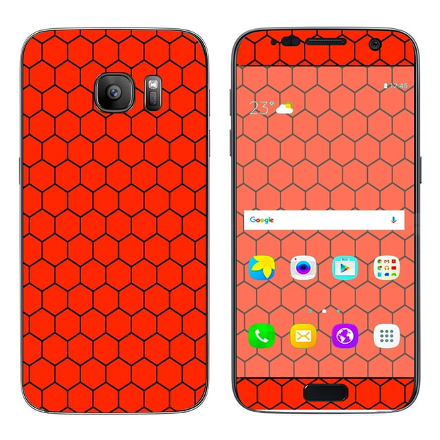 Skins Decals For Samsung Galaxy S7 / Red Honeycomb Ocatagon