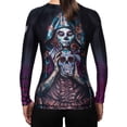 thumbnail image 2 of Raven Fightwear Women's La Calavera Catrina Rash Guard BJJ MMA Black, 2 of 3