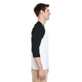 thumbnail image 4 of GILDAN G570 ADULT HEAVY COTTON 5.3 OZ. 3/4-RAGLAN SLEEVE T-SHIRT, White/ Black, 3X, 4 of 4