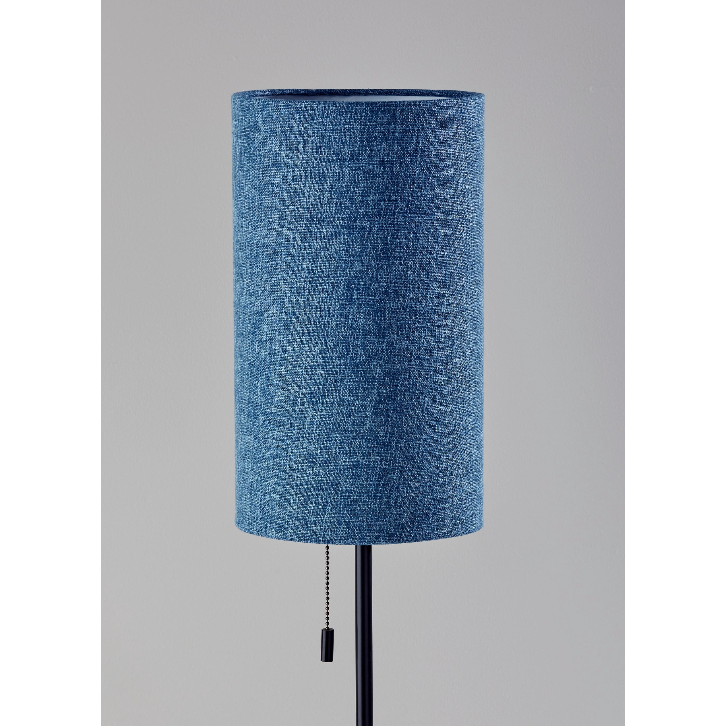 Adesso Trudy Table Lamp Black Wood Base, Mustard Yellow Textured Fabric Shade