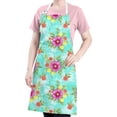 thumbnail image 5 of Pioneer Flower Floral Print Pattern Apron for Women and Men, Cotton Linen Waterproof with Pockets, Adjustable, 33x27 Inch for Kitchen, Gardening, BBQ, Salon, 5 of 6