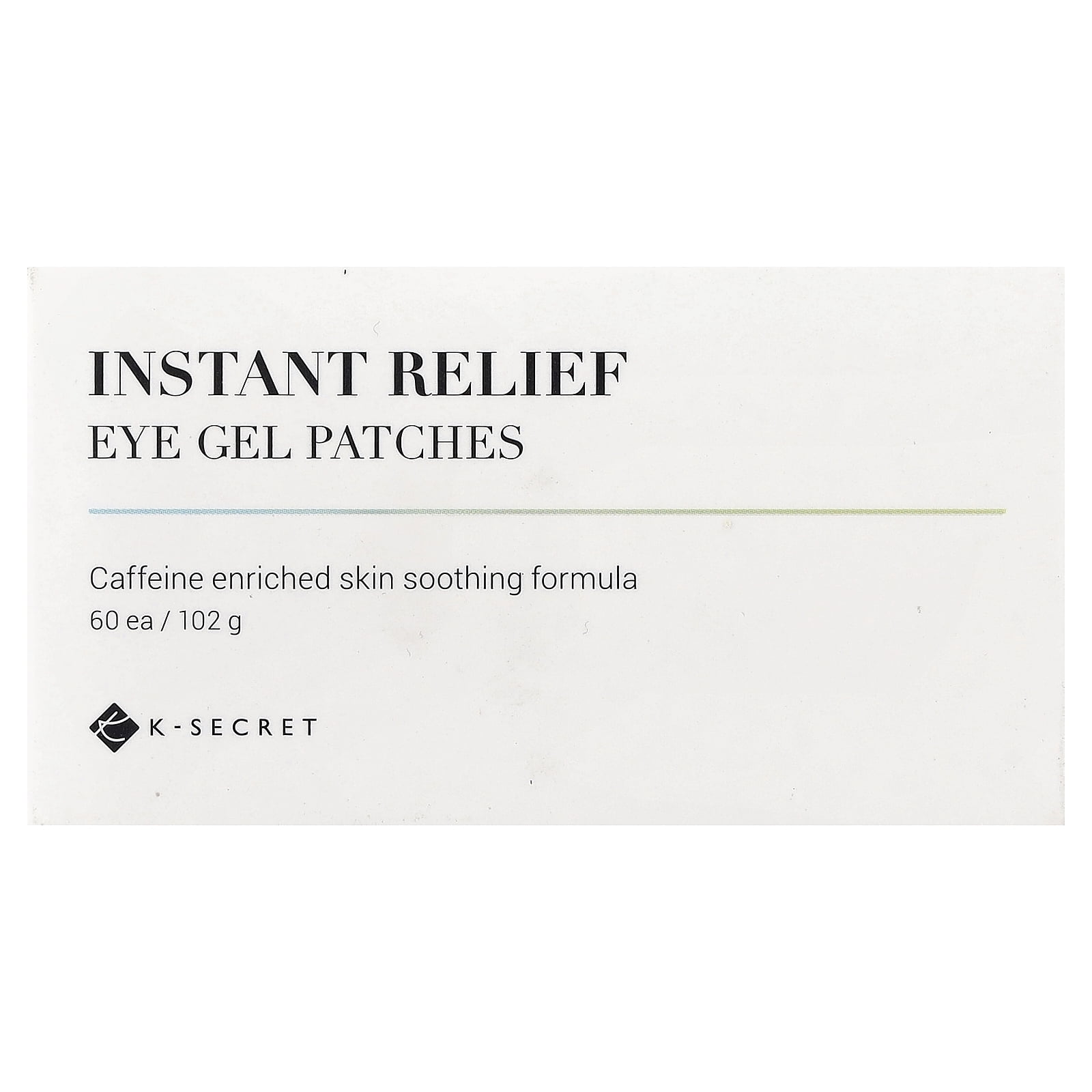 K-Secret Eye Gel Patches, Instant Relief, 60 Patches