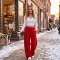 thumbnail image 4 of Stralyhd Womens Sweatpants Wide Leg Fall Winter Sweatpant Baggy Lounge Y2k Elastic Waist Drawstring Pants Sweat Outfits with Pockets Wine S, 4 of 7