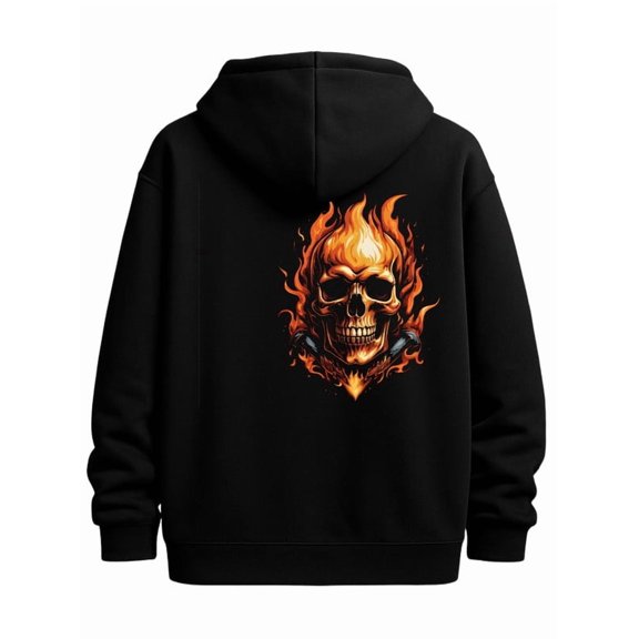 Flaming Skull Hoodie graphic hoodies skeleton for men regular fit black Casual Sporty Style casual 3d fire Funny Unisex Shirt Graphic tshirts Fashion Unisex Shirt Printed tshirts