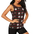 thumbnail image 2 of Balery Plaid Snowflakes Festive Camiseta sin mangas estampada ligera para mujer, tops de entrenamiento sin mangas, camisetas de yoga transpirables de secado rápido.-XX-Large, 2 of 7