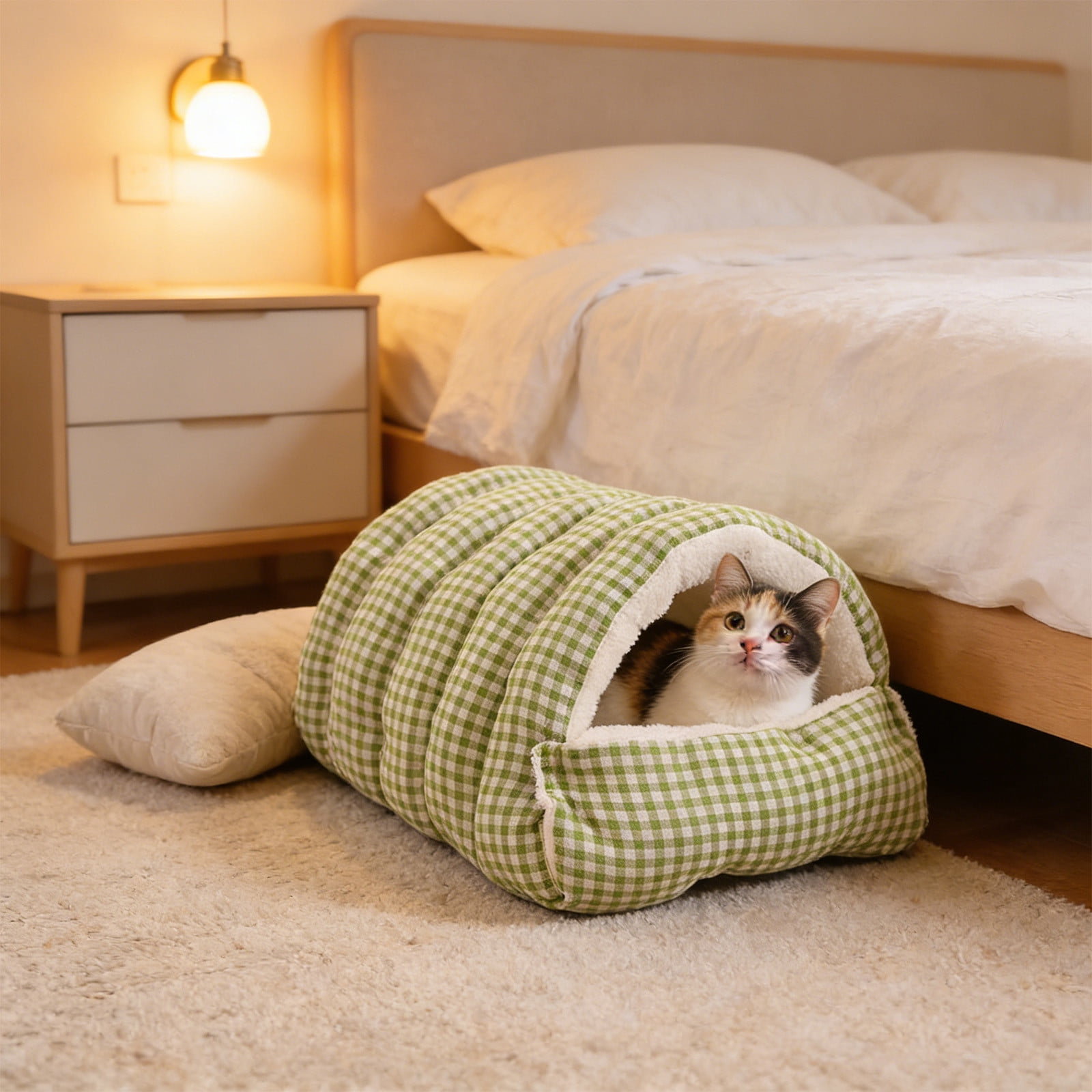 AuroraX Enclosed Dog Bed Indoor Large Cat Bed Cave for Indoor Dog Cats , Dog Cat Warm House Removable Washable , Puppy Cat Dog Gifts