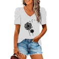 thumbnail image 1 of Puntoco Liquidación de blusas cortas para mujer, blusa holgada informal de manga corta a la moda para mujer, 1 of 4