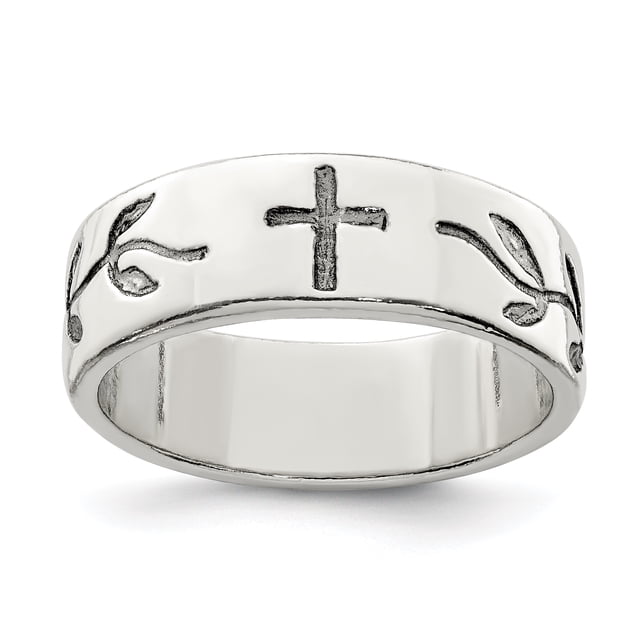 925 Sterling Silver Cross Design Ring