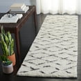 thumbnail image 3 of SAFAVIEH Casablanca Arturas Geometric Shag Runner Rug, Ivory/Brown, 2'3" x 8', 3 of 10