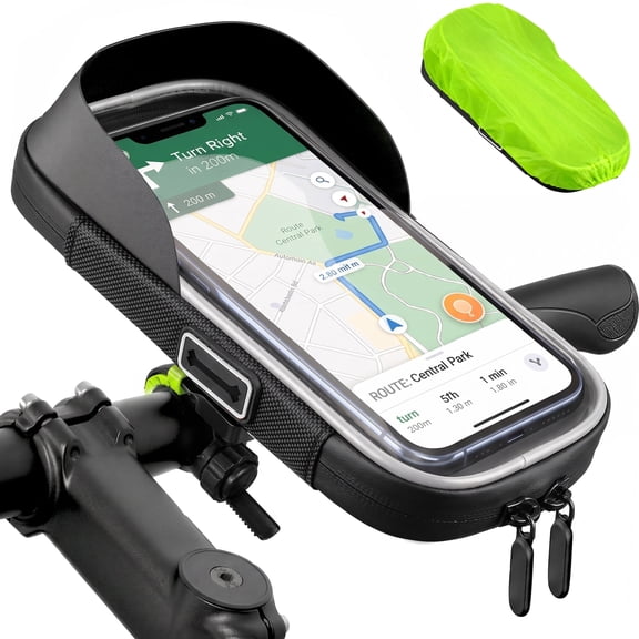 DATREON Universal Waterproof, 360° Rotatable Bicycle Handlebar Bag with TPU Touch Screen, Sun Visor Up to 7.0" Compatible with iPhone 17 16 15 14 Pro Max