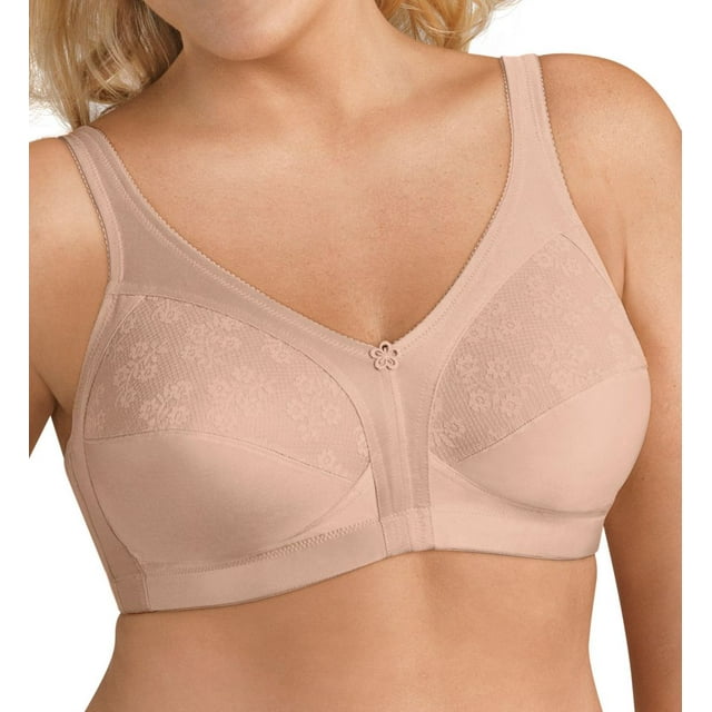 Women's Exquisite Form 5100548 Floral Cami Strap Wireless Bra (Rose Beige 46DD)