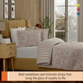 thumbnail image 4 of Color Sense 100% Cotton Printed Duvet Percale Set, Soft Feel, Lightweight & Breathable, 3-Piece Percale Set Queen Lodi, 4 of 9