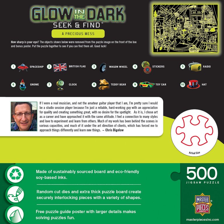 Hidden Images Glow in the Dark-A Precious Mess 500 Piece Jigsaw