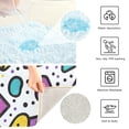 thumbnail image 3 of Yayeee Bath Rug for Bathroom Floor Non Slip Contour Fluffy Soft Absorbent Mat, 20"x24", Purple Retro Pattern, 3 of 7