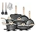 thumbnail image 3 of JEETEE Pots and Pans Set Nonstick 20PCS, Granite Coating Induction Compatible with Frying Saucepan, Sauté Pan, Grill Cooking Pots, PFOA Free, (Grey, Cookware Set), 3 of 4