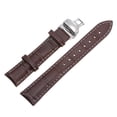thumbnail image 1 of Correa de reloj Unique Bargains de piel de vaca con hebilla desplegable 20mm Marrón Claro, 1 of 7