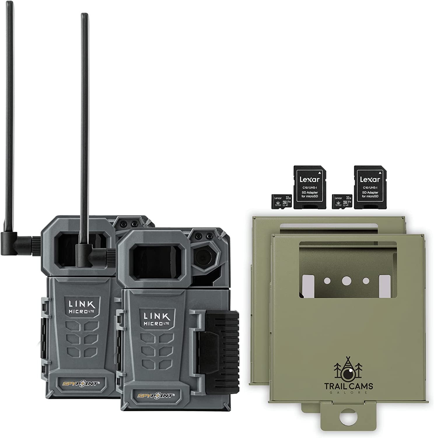SPYPOINT LinkMicroLTE Twin Pack of Cellular Trail Cameras 10MP with