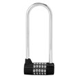 thumbnail image 1 of Cerradura De Código De Contraseña De Dígitos De Combinación En Forma De U De Aleación De Zinc Candado De Puerta De Gabinete Extra Largo Negro Sweethay EL008120-00, 1 of 6