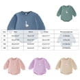 thumbnail image 5 of larppty Baby Boy Girl Sweatshirt Romper Long Sleeve Bodysuit | Unisex Baby Long Sleeve Oversize Romper Top, Baby Goose Clothes Fall, Ideal for Farm Animal Outfit&Daliywear (Z03-Purple, 0-3 Months), 5 of 6