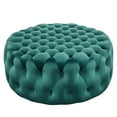 thumbnail image 2 of Modway Amour Tufted Button Large Round Performance Velvet Ottoman in Teal, 2 of 6