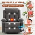 thumbnail image 4 of Bingirl Manual Rocker Recliner Chair with Optional Heating and Vibration Features, Body Support Design, Side Pockets and Cup Holders for Living Room Seating, 4 of 6