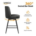 thumbnail image 2 of Zimtown Modern Barstools, 26" Counter Height Swivel Bar Stools Set with Cushion for Kitchen Island, Dining Room, Bar Chairs, Black, 2 of 7