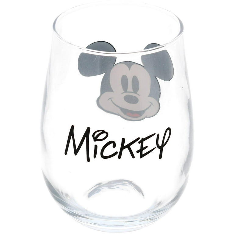 DISNEY MICKEY & MINNIE RHINESTONE STEMLESS WINE GLASSES JEWELED B24