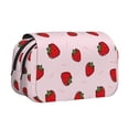 thumbnail image 1 of Disketp Strawberry Estuche de Lápices de Doble Capa con Tapa Abatible y Cremallera, Organizador Escolar para Adolescentes y Adultos, 1 of 7