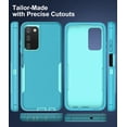 thumbnail image 6 of for Samsung Galaxy A03S Case, with Tempered Glass Screen Protector, Dust Proof Port Cover, Full Body Protection Rubber Cover Phone Case for Samsung Galaxy A03S/A02S, Mint/Teal, 6 of 8