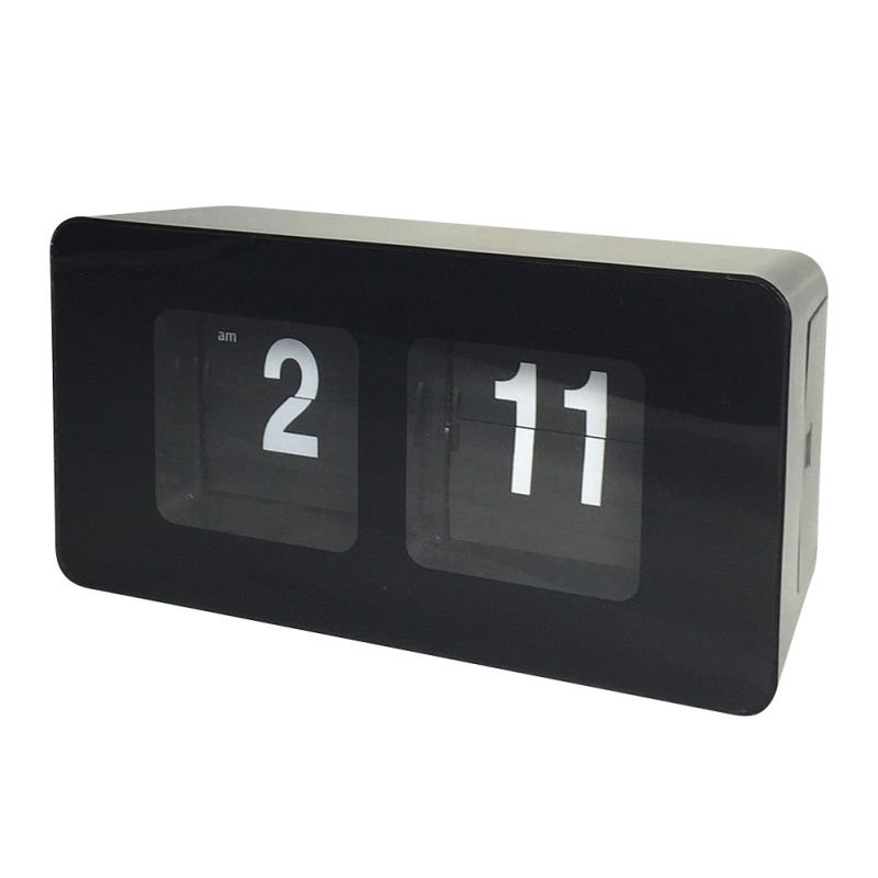 SUPERHOMUSE Auto Flip Digital Desk Clock Resin Desktop Flip Page Alarm