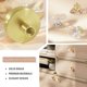 thumbnail image 5 of Tiradores brillantes, paquete de 4 pomos y tiradores de cristal para gabinete, pomos ovalados de cristal color champán para cajón de cómoda con base de latón satinado/oro cepillado, 5 of 7