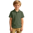 thumbnail image 3 of dazeni Boys 3 Pack School Uniforms Tops Short Sleeve Golf Shirts Collared Cotton Tee Summer Clothes for Kids Wine, 3 of 9