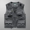 thumbnail image 1 of Chaleco táctico de pesca y senderismo para hombre, chaqueta sin mangas de malla para fotógrafo, 14 bolsillos, novedad de verano, 1 of 5